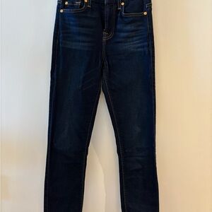 7 For All Mankind Dark Blue Ankle Jeans
